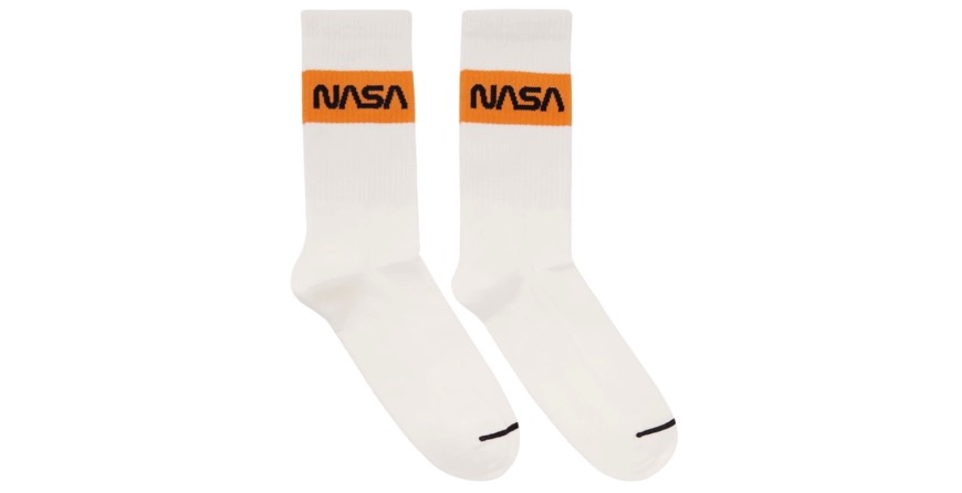 White NASA Edition Cotton Rib Socks
